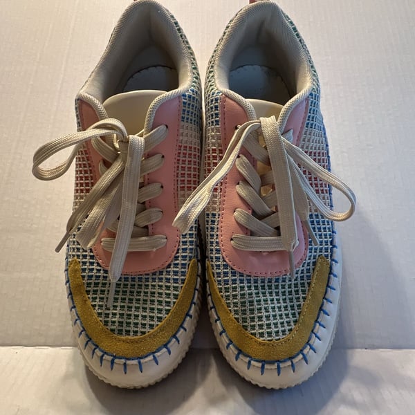 Nicole Miller Brita Mixed Media Platform Sneakers