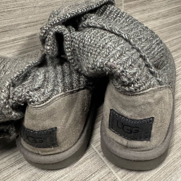 UGG Classic Cardy Gray Knit Wool with Buttons