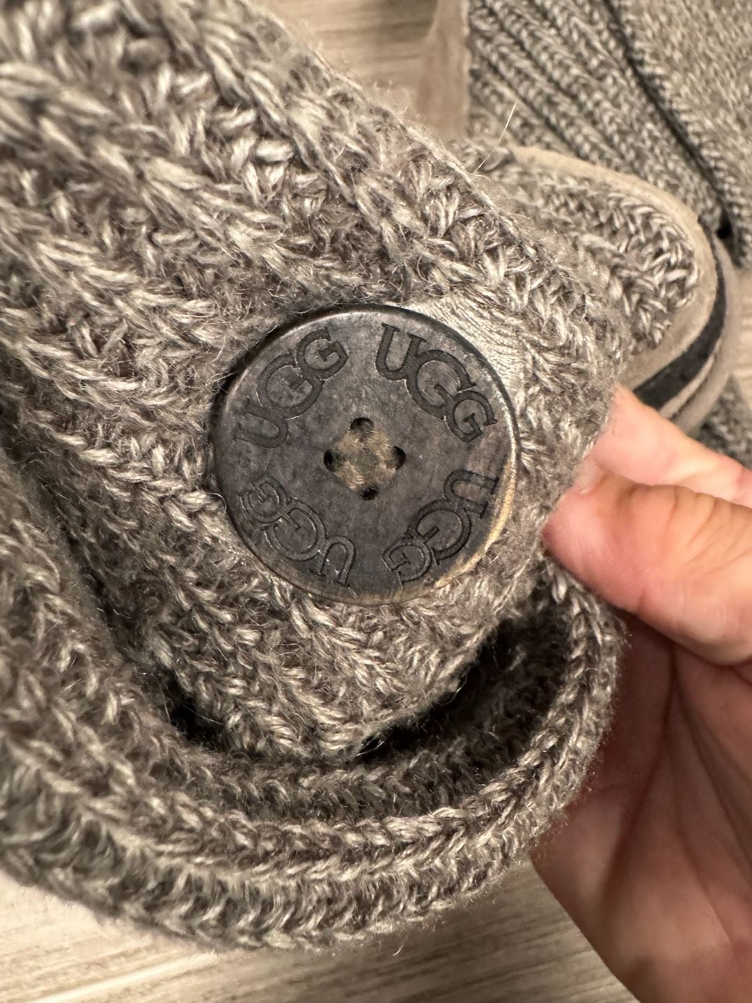 UGG Classic Cardy Gray Knit Wool with Buttons 5