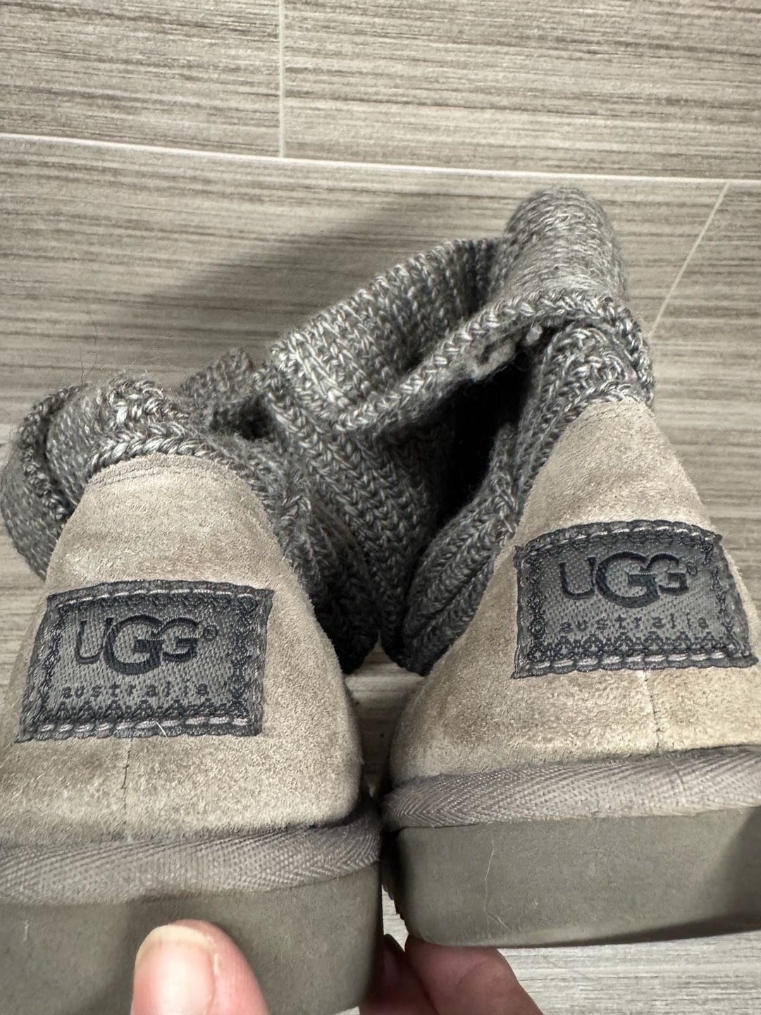 UGG Classic Cardy Gray Knit Wool with Buttons 6