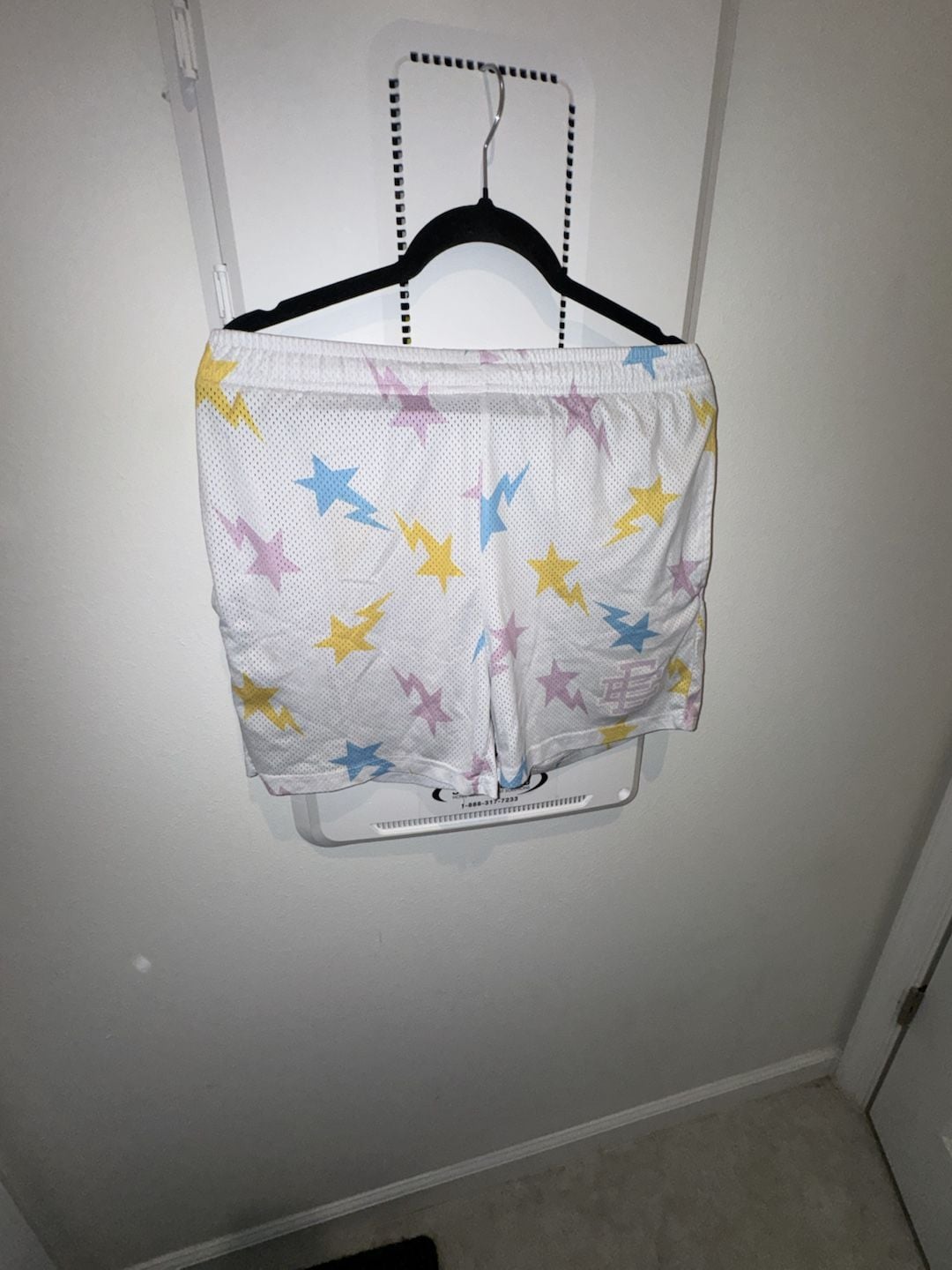 Eric Emanuel x BAPE EE Basic Short White/Yellow/Blue/Pink 2