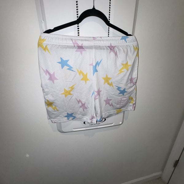 Eric Emanuel x BAPE EE Basic Short White/Yellow/Blue/Pink