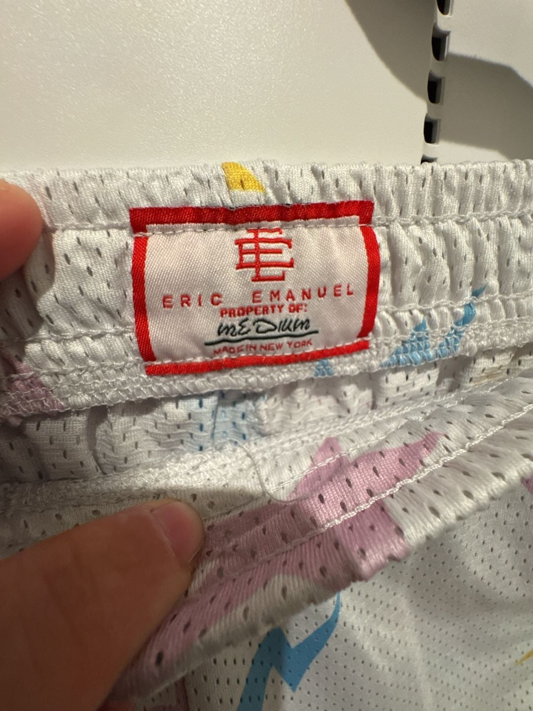 Eric Emanuel x BAPE EE Basic Short White/Yellow/Blue/Pink 4