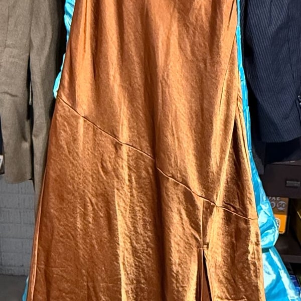 Hello Molly Brown Satin Cowl Neck Maxi Dress With Slit