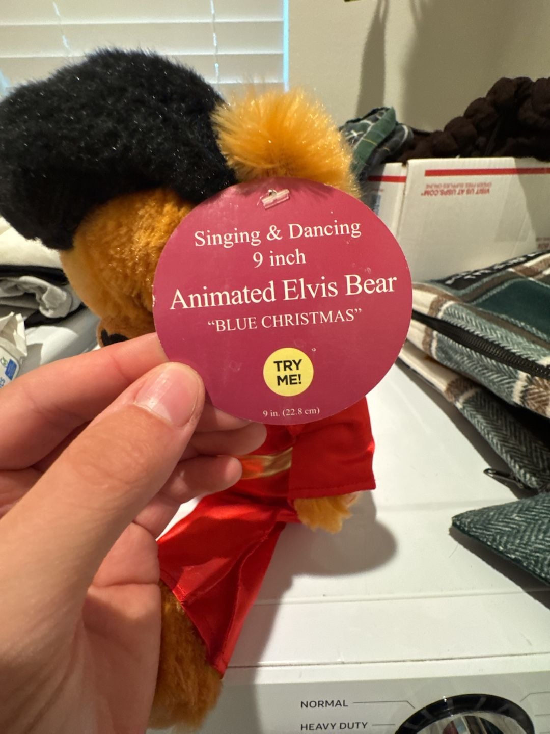 Singing and Dancing 9 inch Animated Elvis Bear Blue Christmas 3