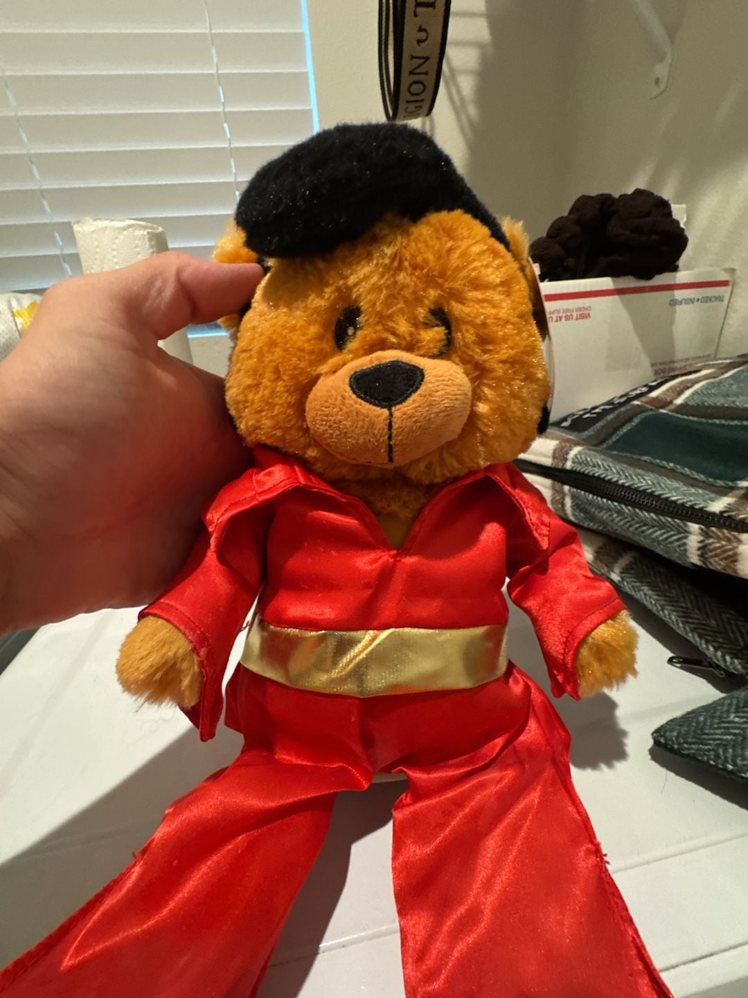 Singing and Dancing 9 inch Animated Elvis Bear Blue Christmas 4