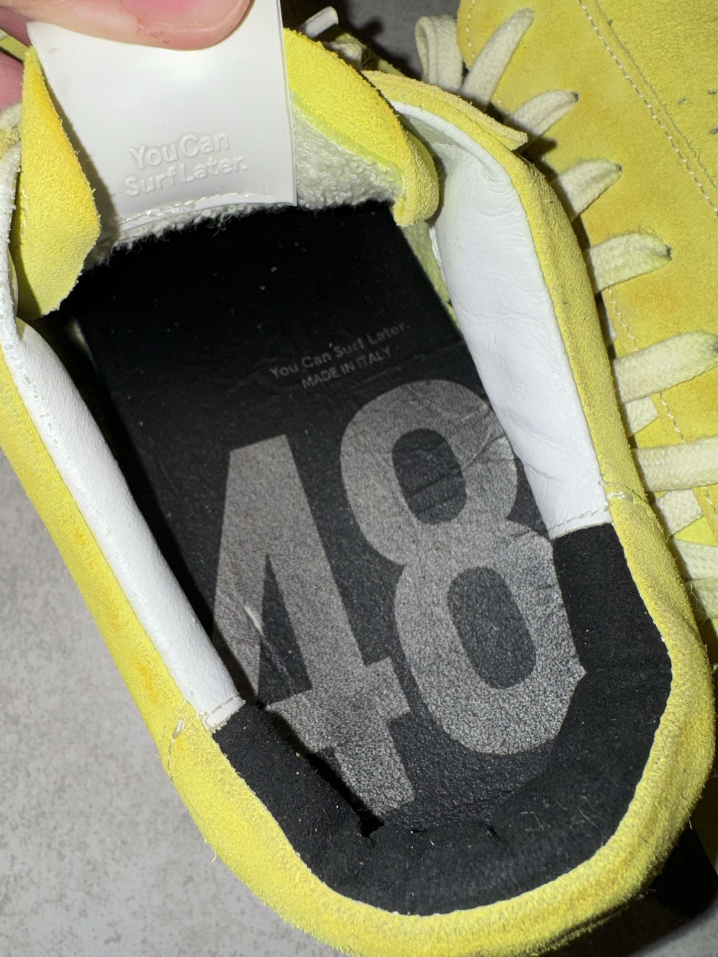 P448 John Lemon Yellow Suede Low Top Sneakers 4