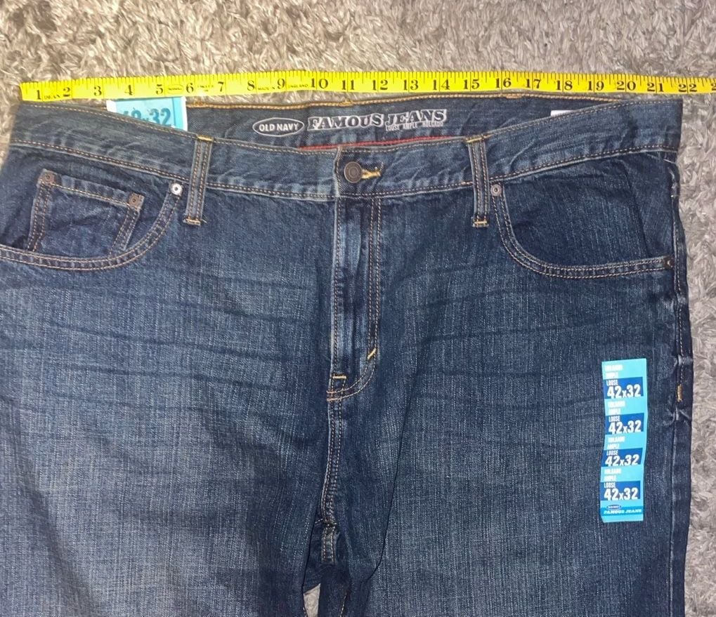 Old Navy Loose Jeans 42x32 Blue Denim 4