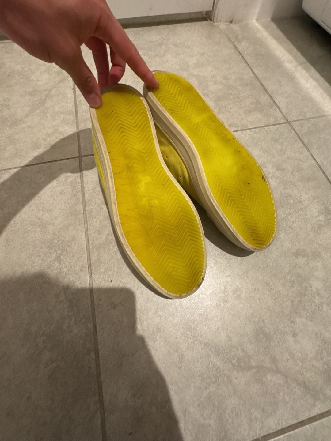 P448 John Lemon Yellow Suede Low Top Sneakers 11