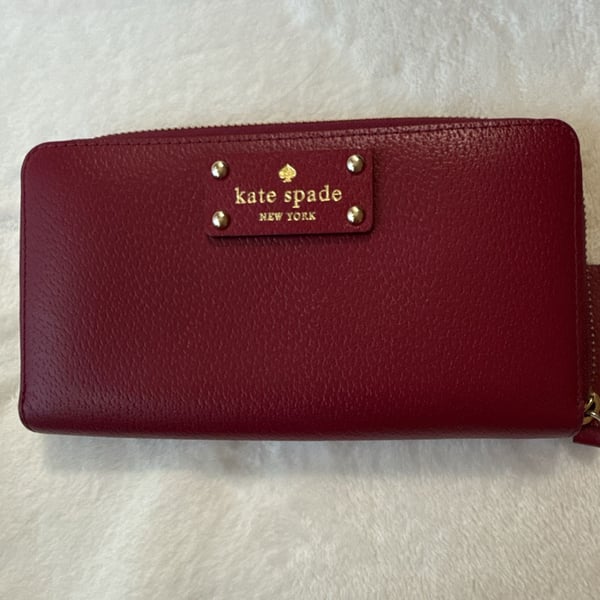 Kate Spade New York Red Leather Zip Around Wallet