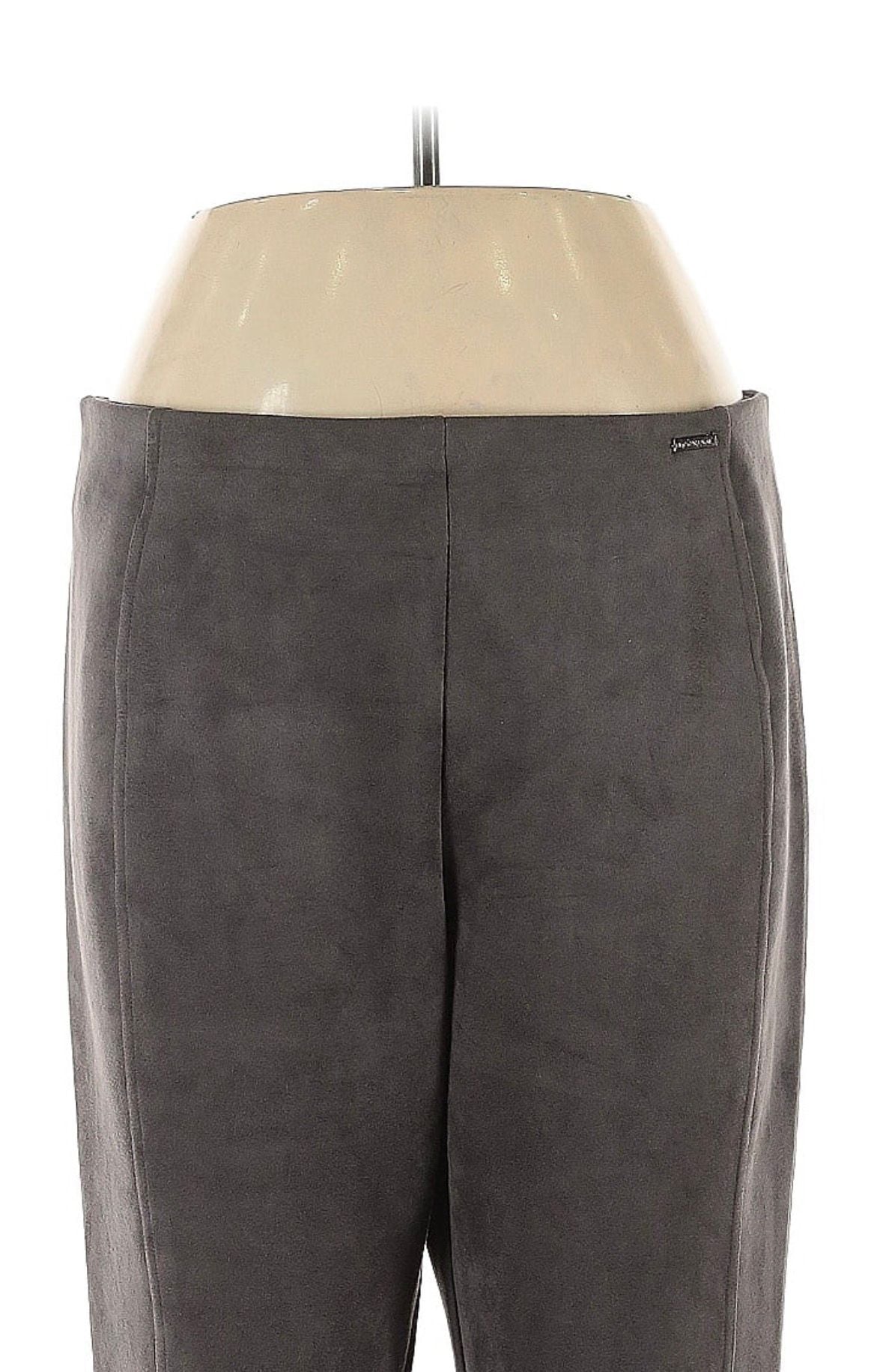 Tahar! Women's Brown Poly-Spandex Pull-On Suede Pants Size L 2