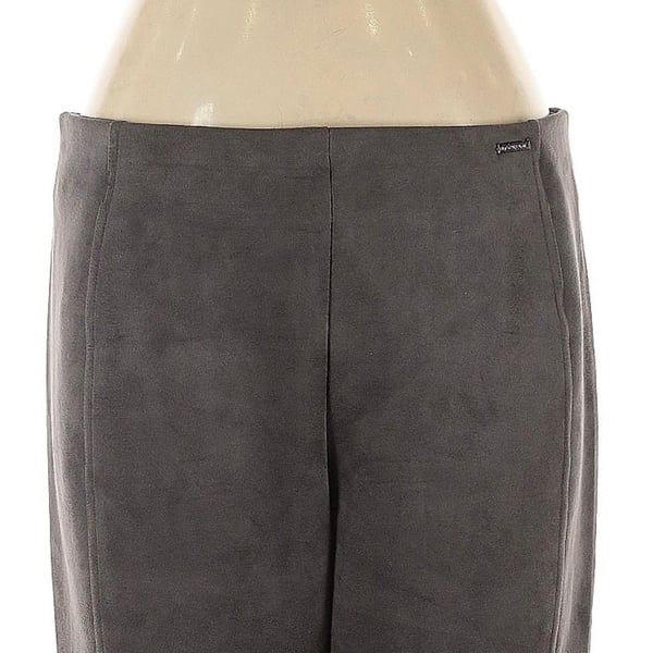 Tahar! Women's Brown Poly-Spandex Pull-On Suede Pants Size L