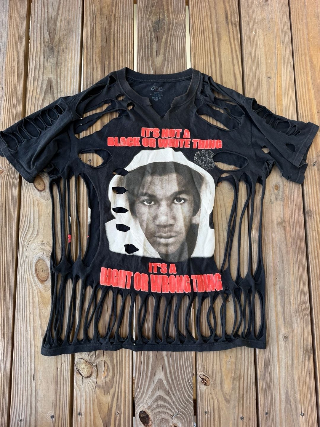 Port & Company Custom Distressed Slashed Graphic T-Shirt 3