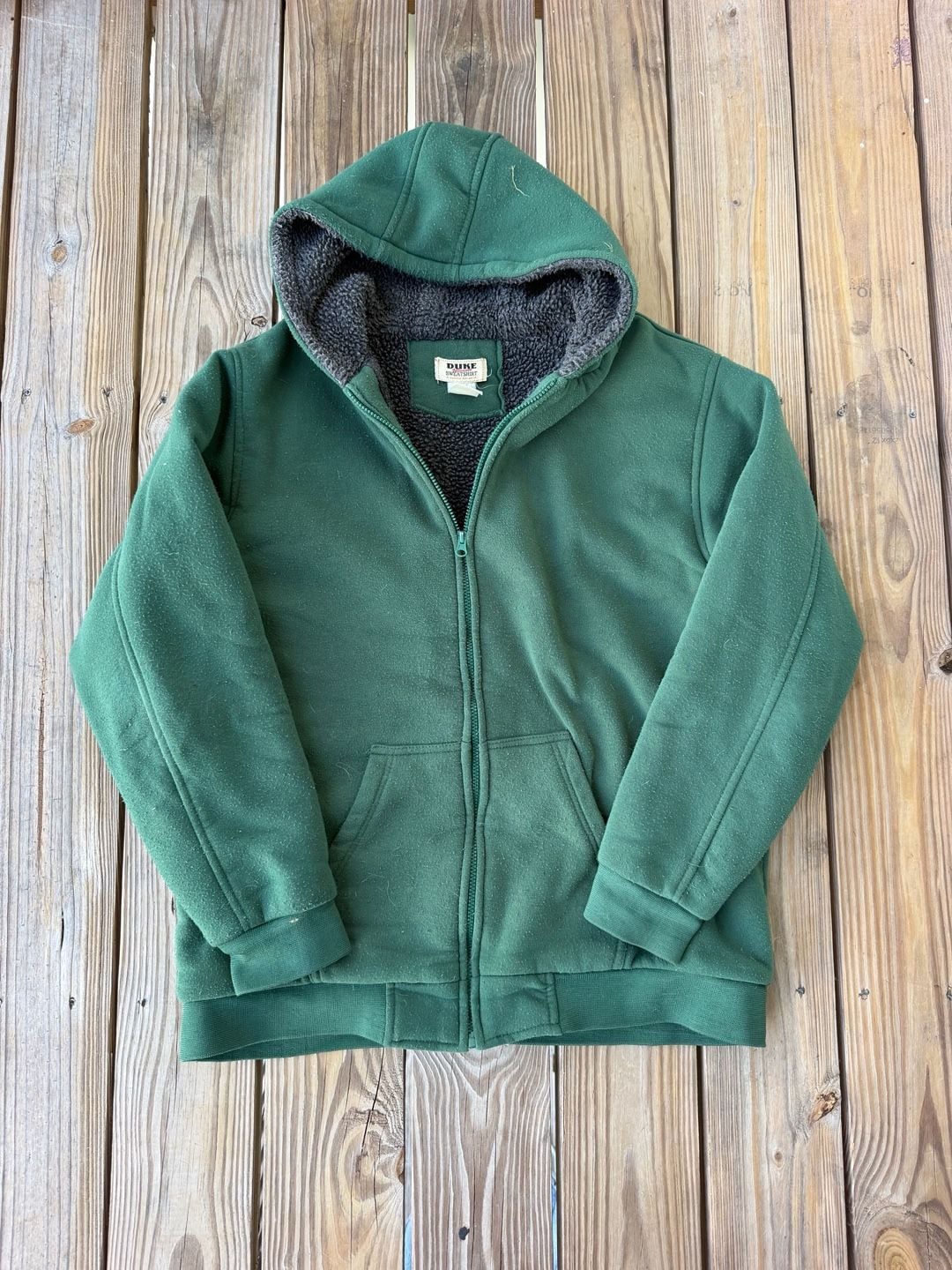 Duke Ultimate Sweatshirt Haband Exclusive Green Sherpa Lined Full Zip Hoodie 2