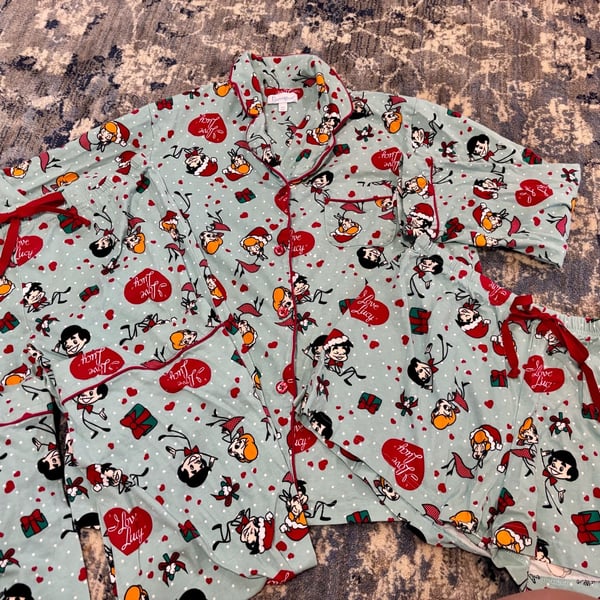 Pajamagram I Love Lucy Christmas Pajama Set with Pants and Shorts Size MD