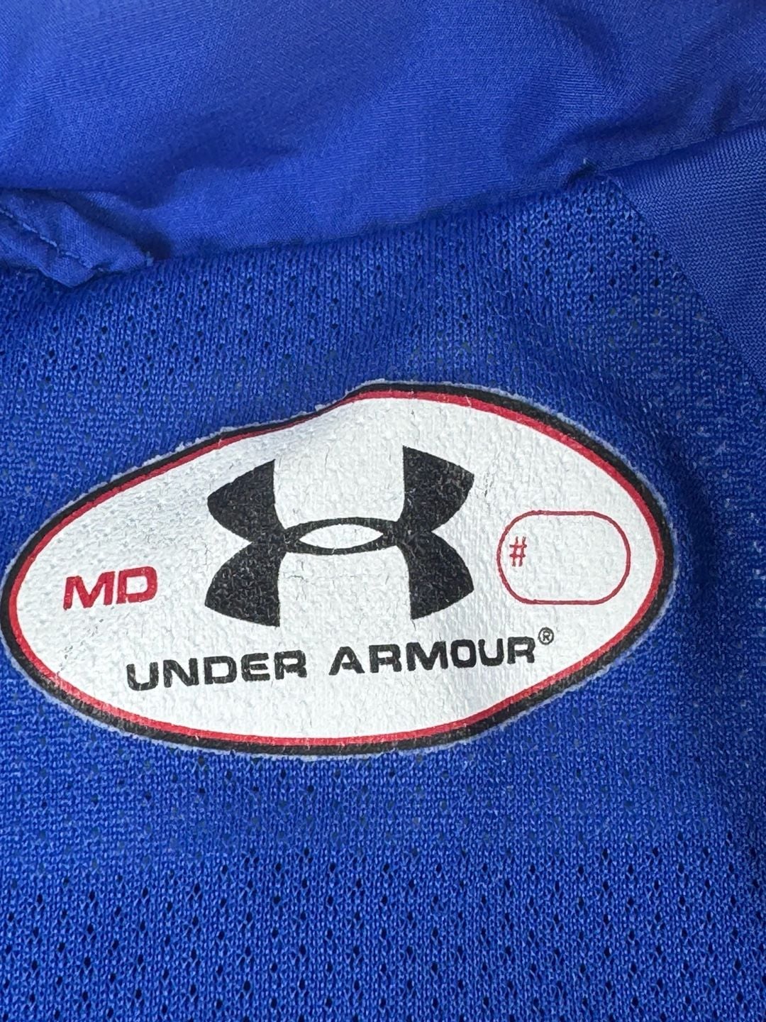 Under Armour Full Zip Royal Blue and White Track Jacket Windbreaker Medium 4