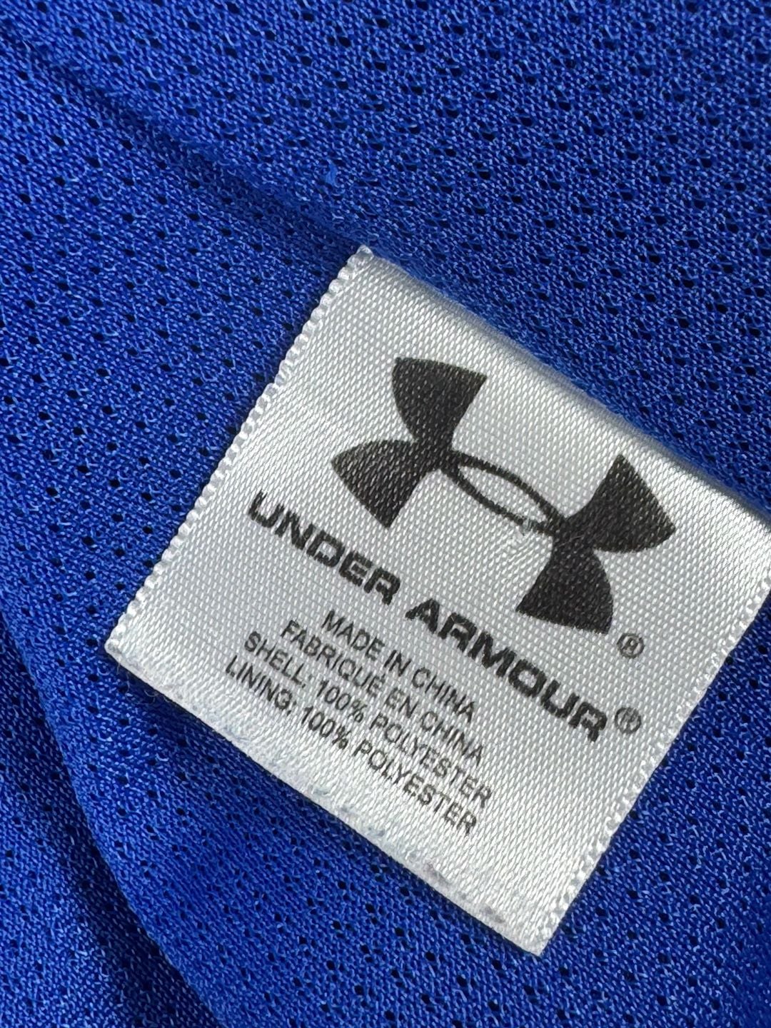 Under Armour Full Zip Royal Blue and White Track Jacket Windbreaker Medium 7