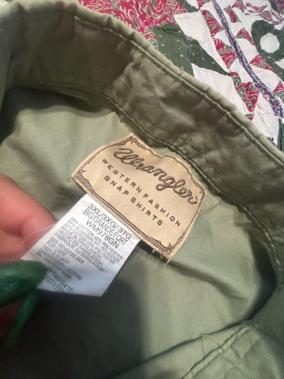 Wrangler Western Fashion Snap Shirt Green Short Sleeve Big 3XL WM978GN 4