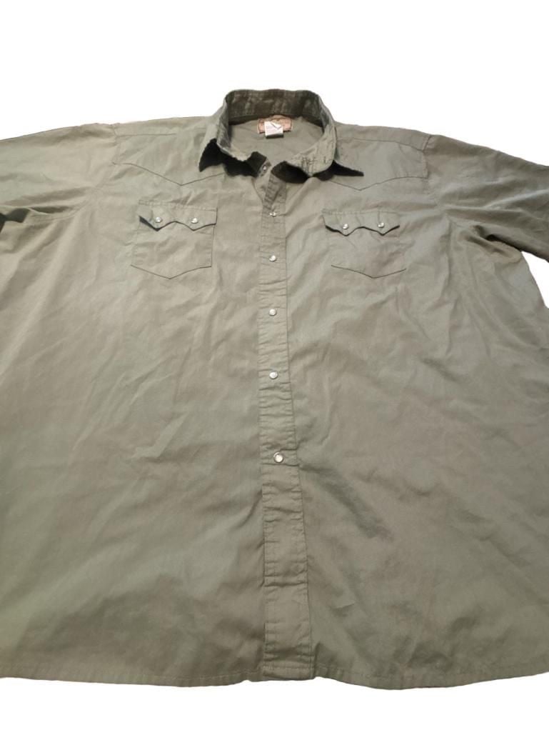 Wrangler Western Fashion Snap Shirt Green Short Sleeve Big 3XL WM978GN 3