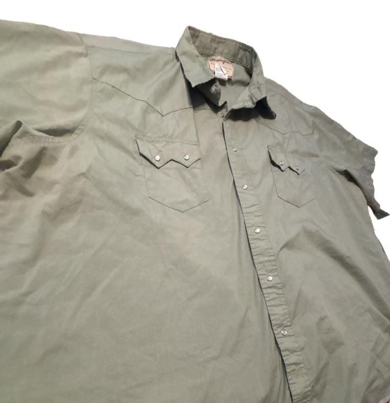 Wrangler Western Fashion Snap Shirt Green Short Sleeve Big 3XL WM978GN 6