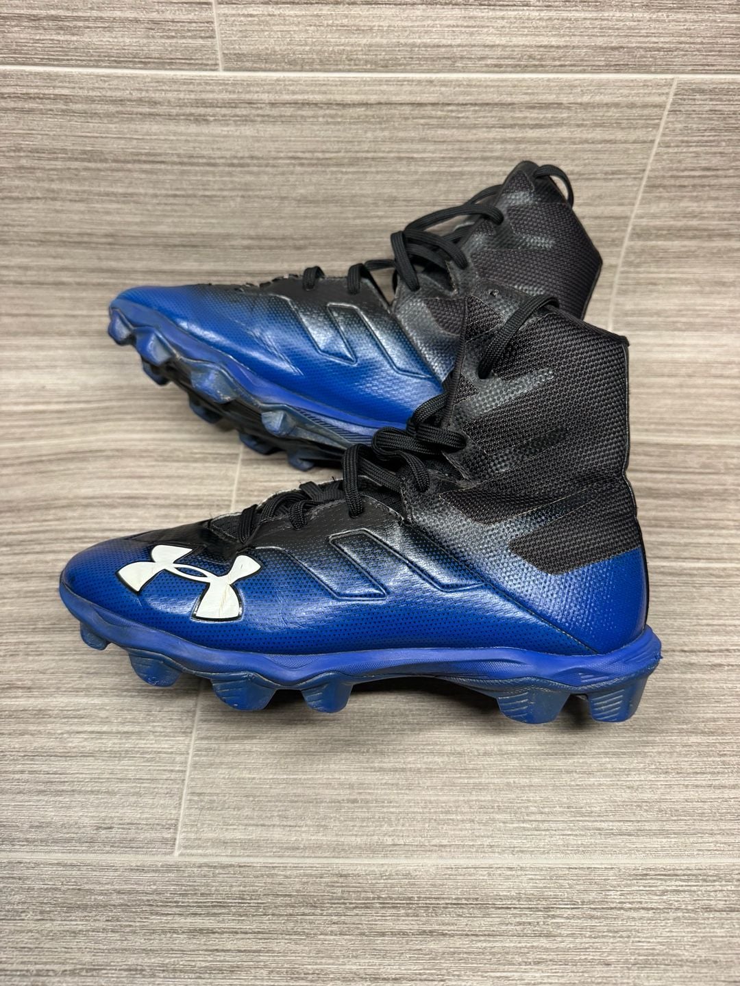 Under Armour Highlight MC Football Cleats Black Royal Blue Youth Size 4.5Y 3