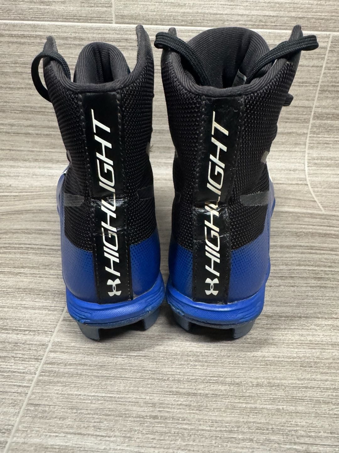 Under Armour Highlight MC Football Cleats Black Royal Blue Youth Size 4.5Y 4