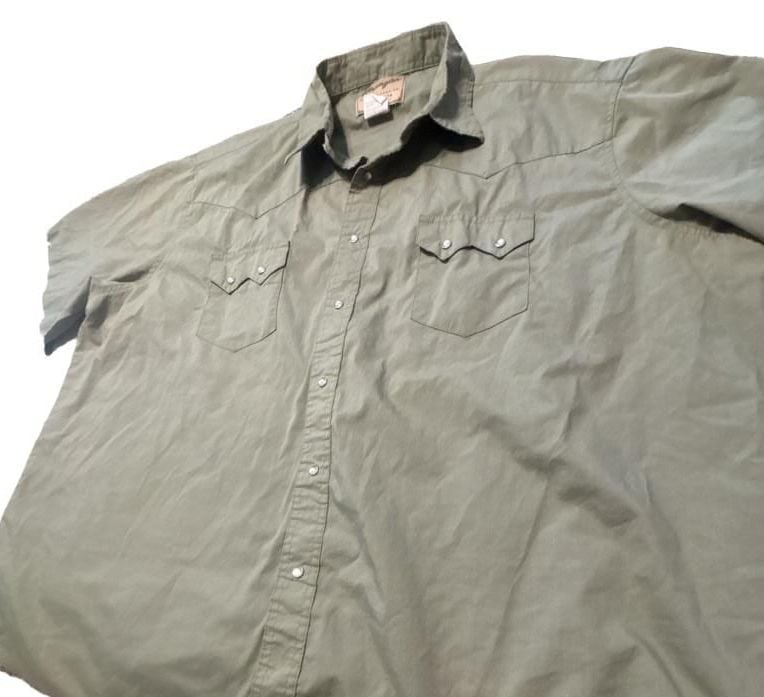 Wrangler Western Fashion Snap Shirt Green Short Sleeve Big 3XL WM978GN 7