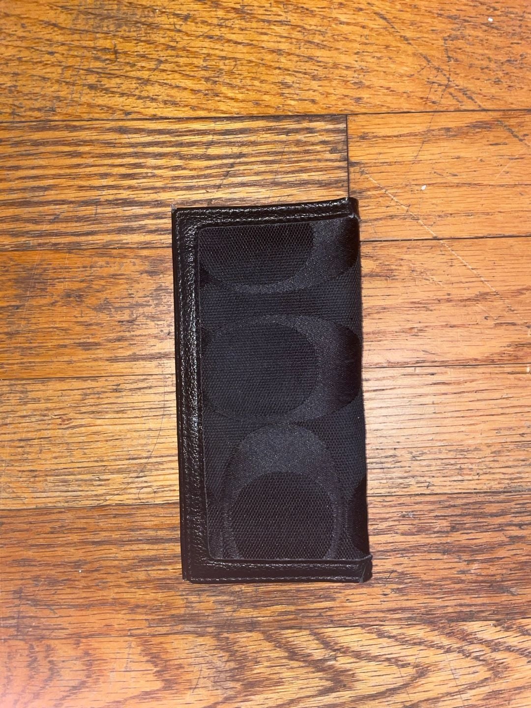 Coach Black Signature C Canvas Checkbook Wallet Holder 2