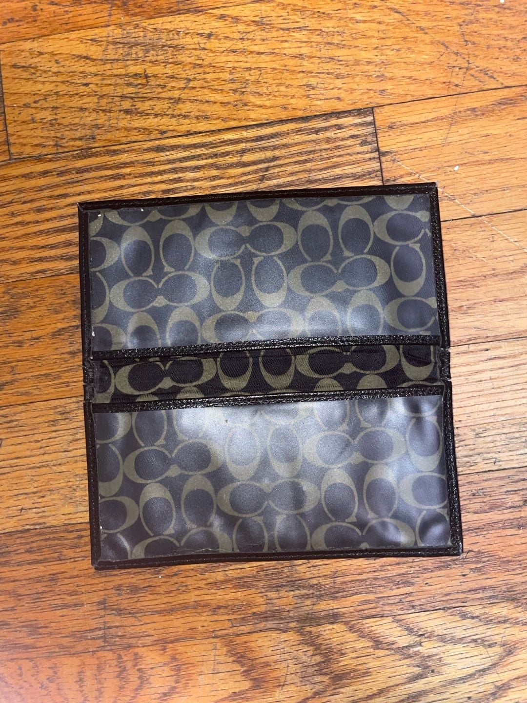 Coach Black Signature C Canvas Checkbook Wallet Holder 3