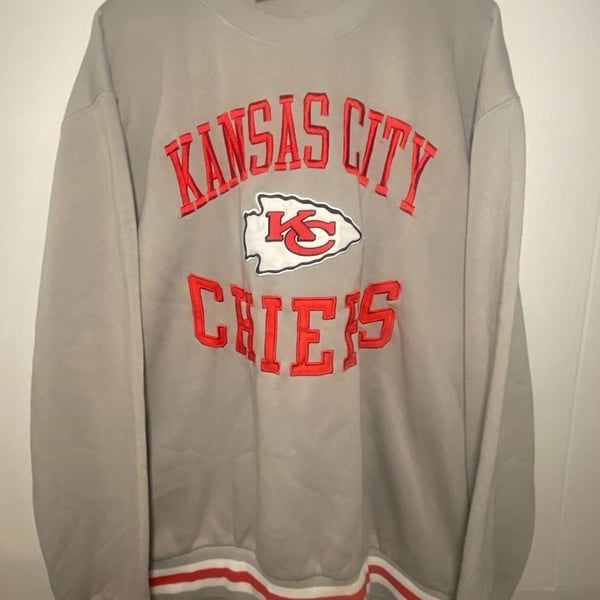 Ultra Game NFL Kansas City Chiefs Grey Crewneck Sweatshirt Men’s XL