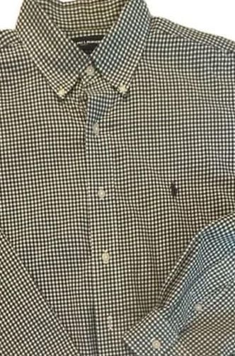 Vintage 90s Ralph Lauren L Golf Tilden Two-Ply Cotton Gingham Button-Down Shirt 4