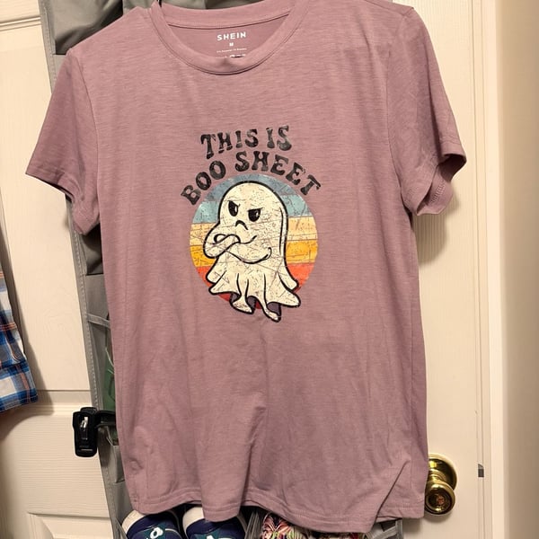SHEIN This Is Boo Sheet Retro Ghost Graphic T-Shirt Medium