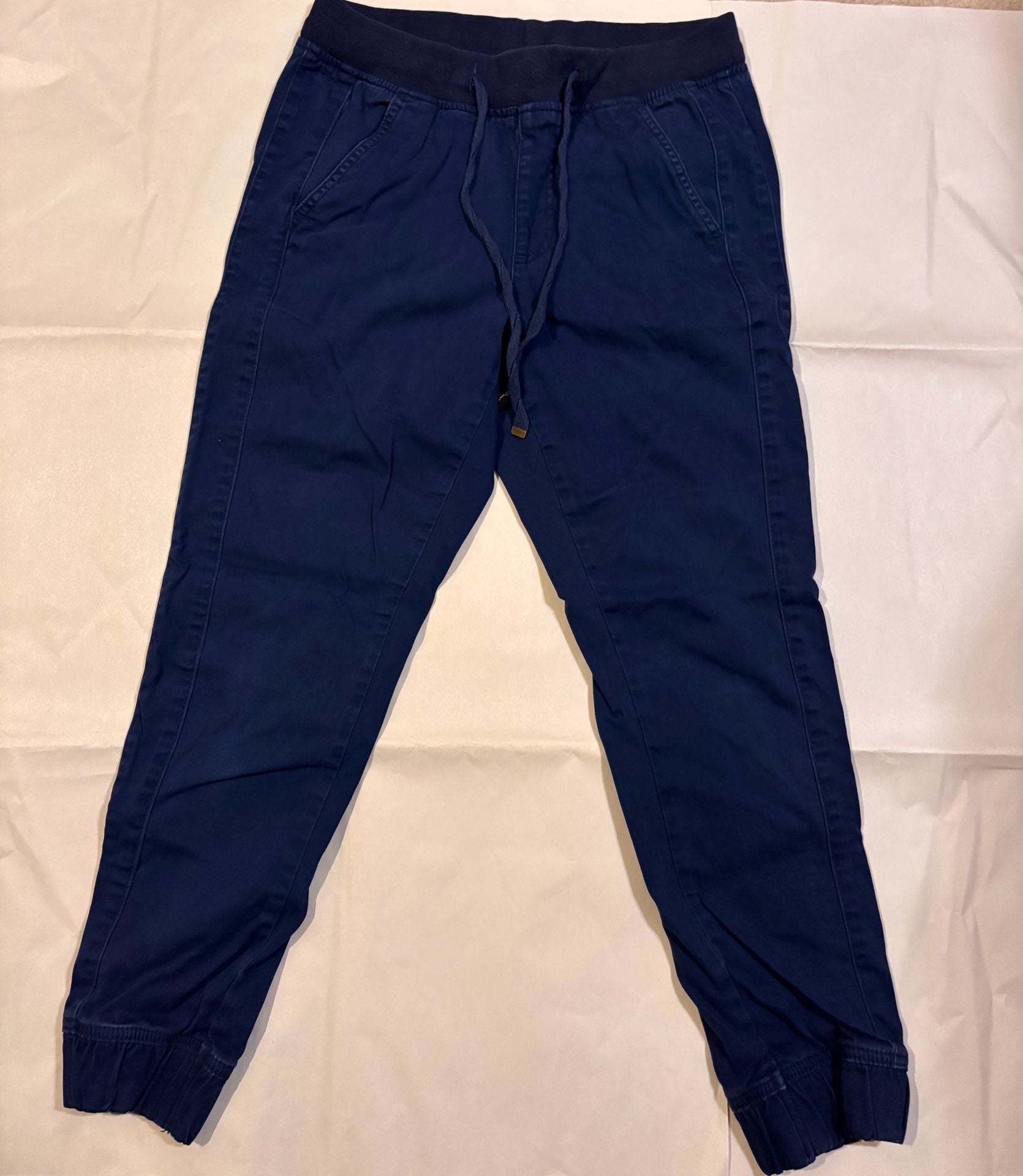 St. John's Bay Women's Blue Cotton Blend Drawstring Jogger Pants Size S 2