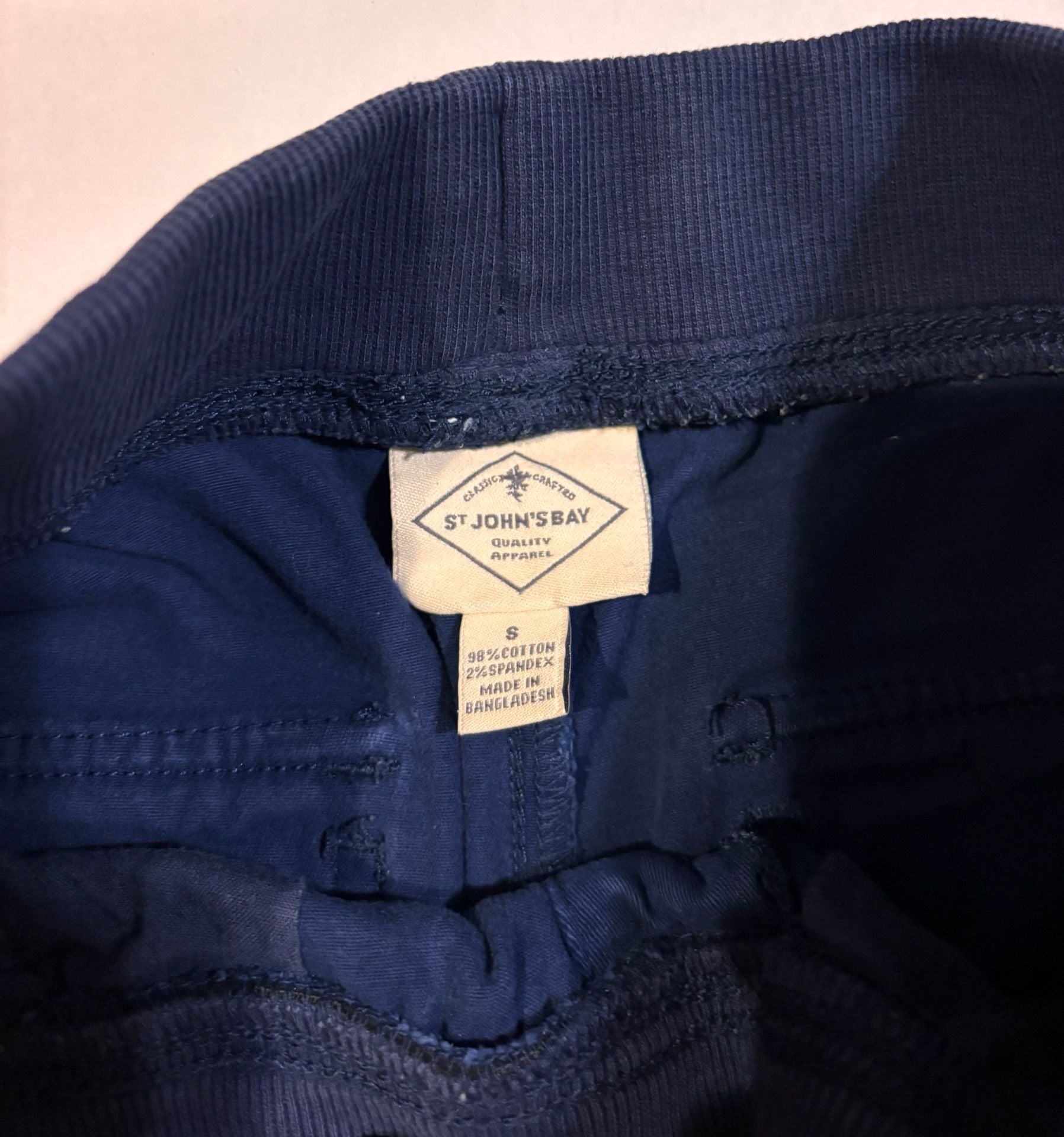 St. John's Bay Women's Blue Cotton Blend Drawstring Jogger Pants Size S 4