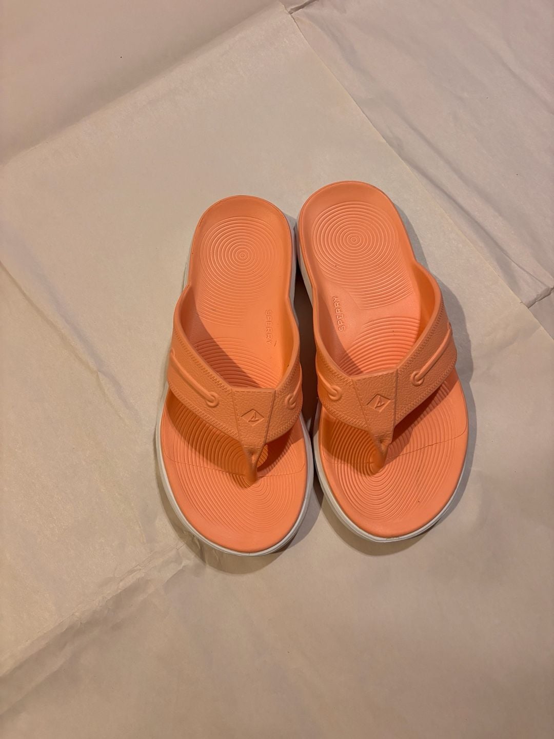 Sperry Windward Float Women's Peach Orange Thong Sandals Size M6/W8 2