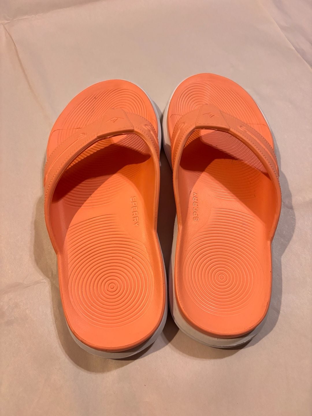 Sperry Windward Float Women's Peach Orange Thong Sandals Size M6/W8 3