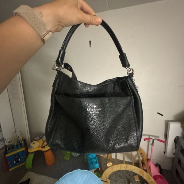 Kate Spade New York Black Pebble Leather Shoulder Bag Handbag