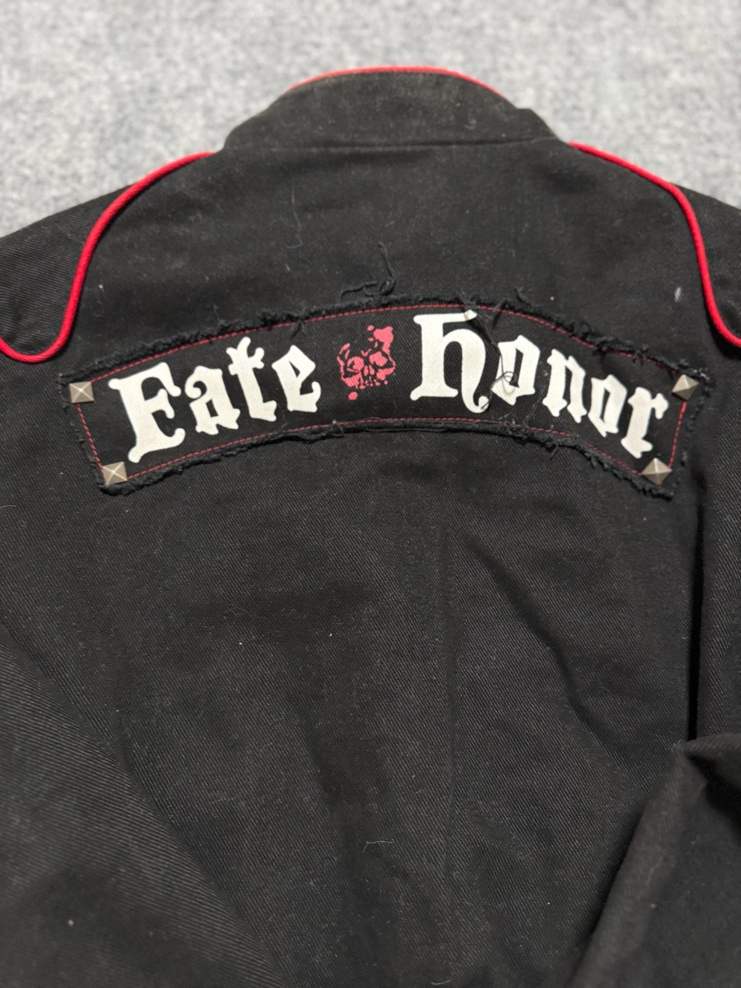 Raw Blue Fate Honor Skull Embroidery Black Jacket Size S
41 5