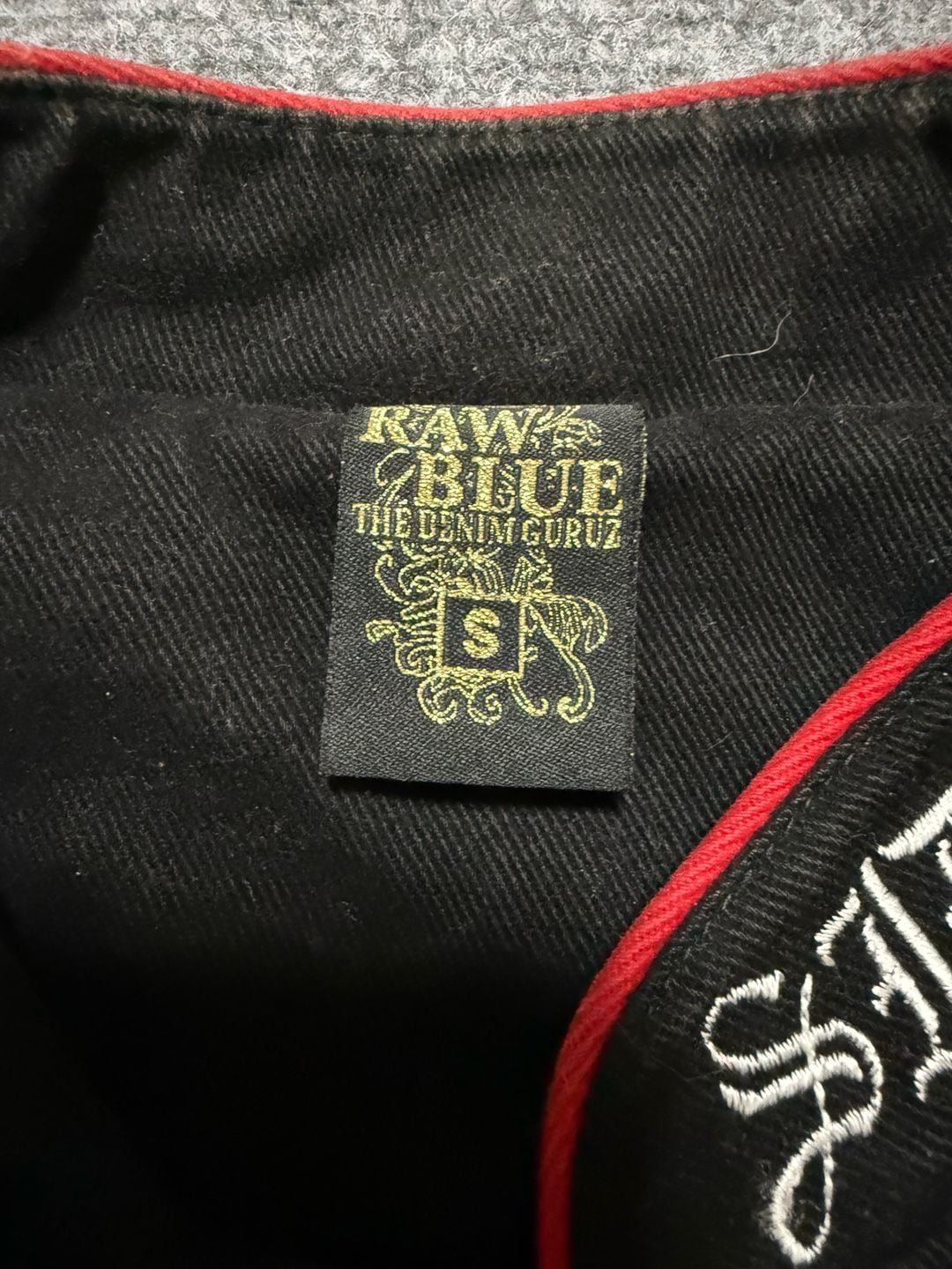 Raw Blue Fate Honor Skull Embroidery Black Jacket Size S
41 7