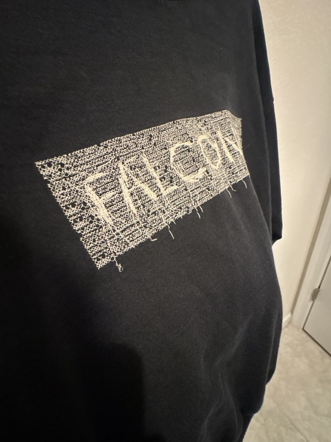 Falconeri Black Crewneck Sweatshirt with Frayed Embroidered Patch Logo Women 3
