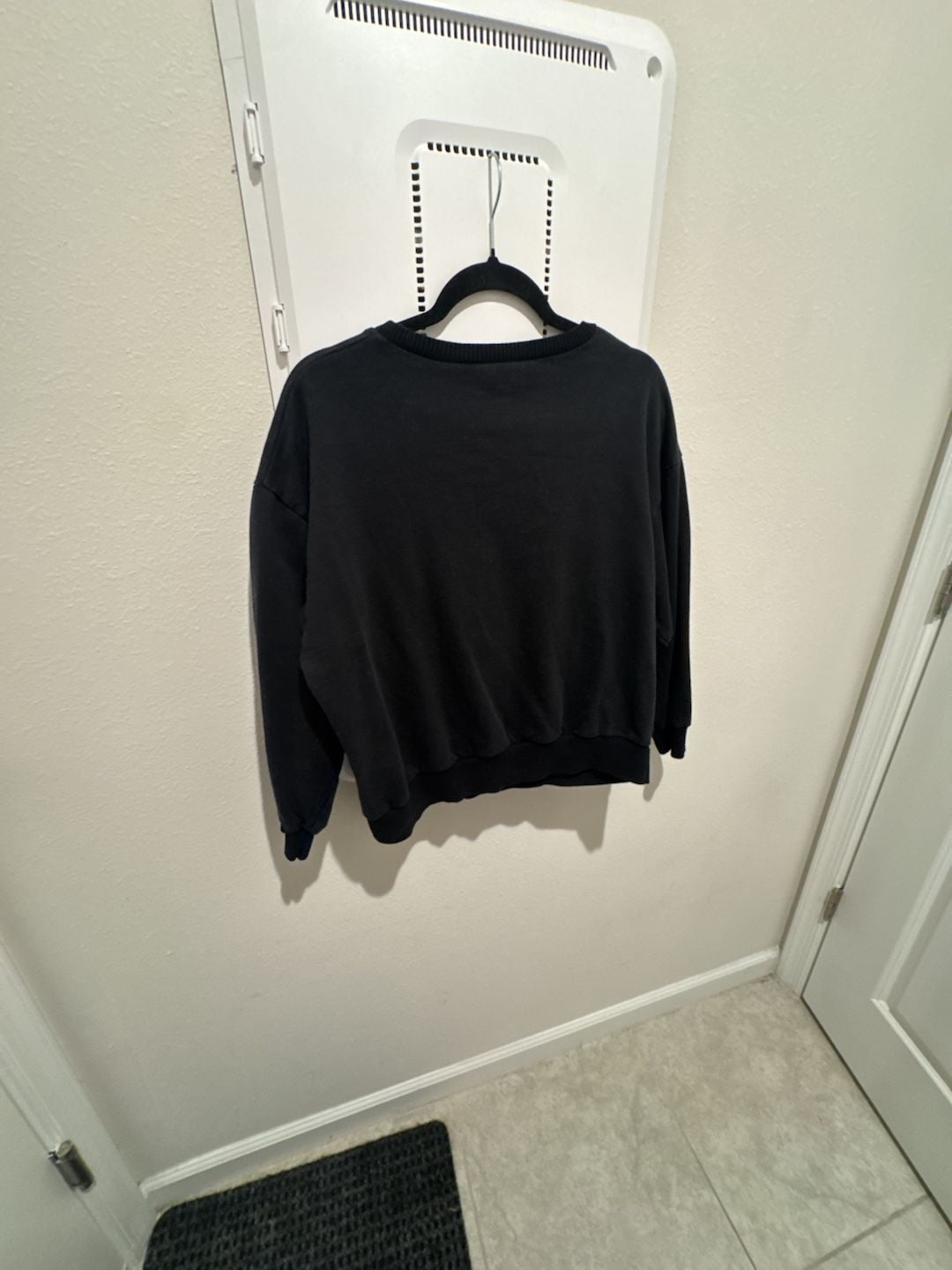 Falconeri Black Crewneck Sweatshirt with Frayed Embroidered Patch Logo Women 6