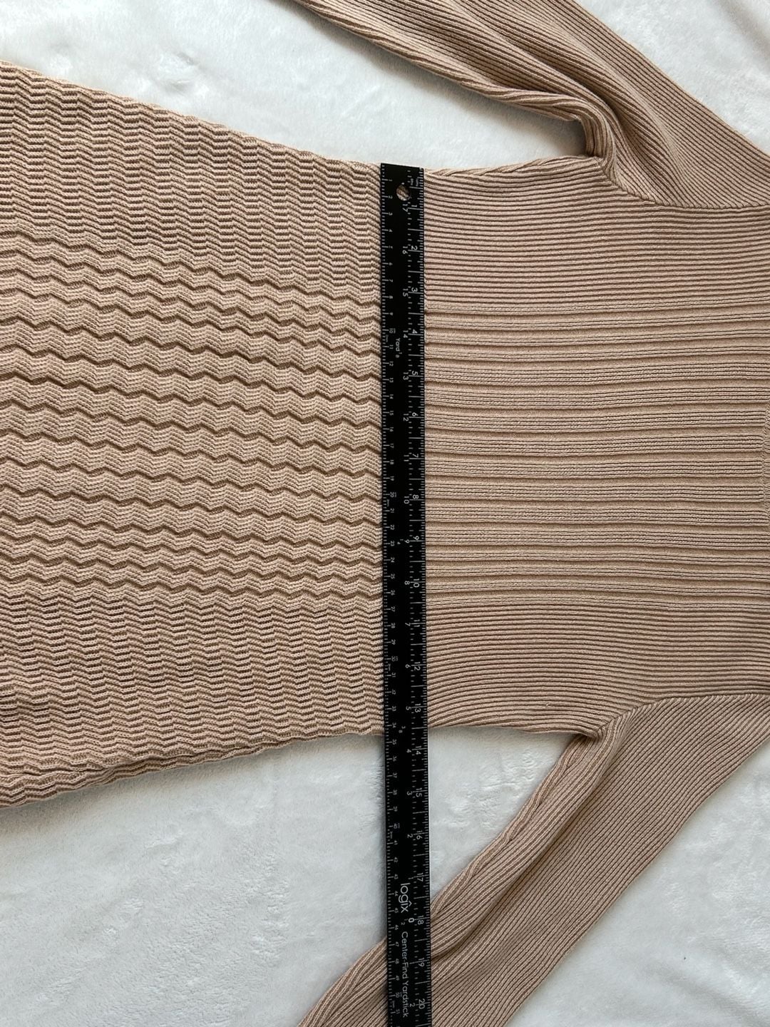 LACOSTE Tan Cotton/Wool Textured Knit Midi Dress Size 40/US M 14