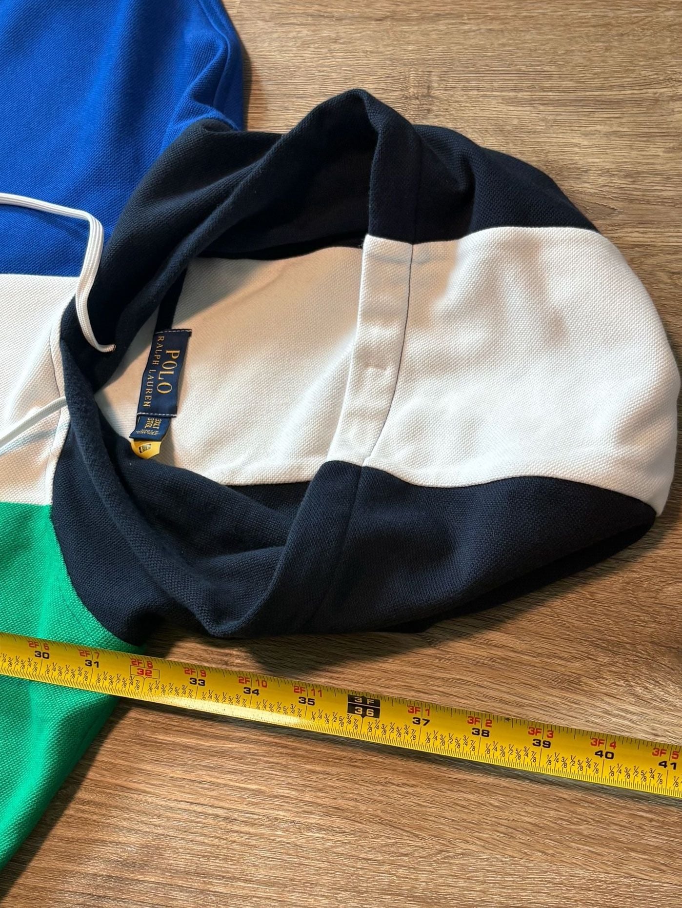Polo Ralph Lauren Men's 3XLT Vertical Graphic Colorblock Mesh Hoodie Sweatshirt 10