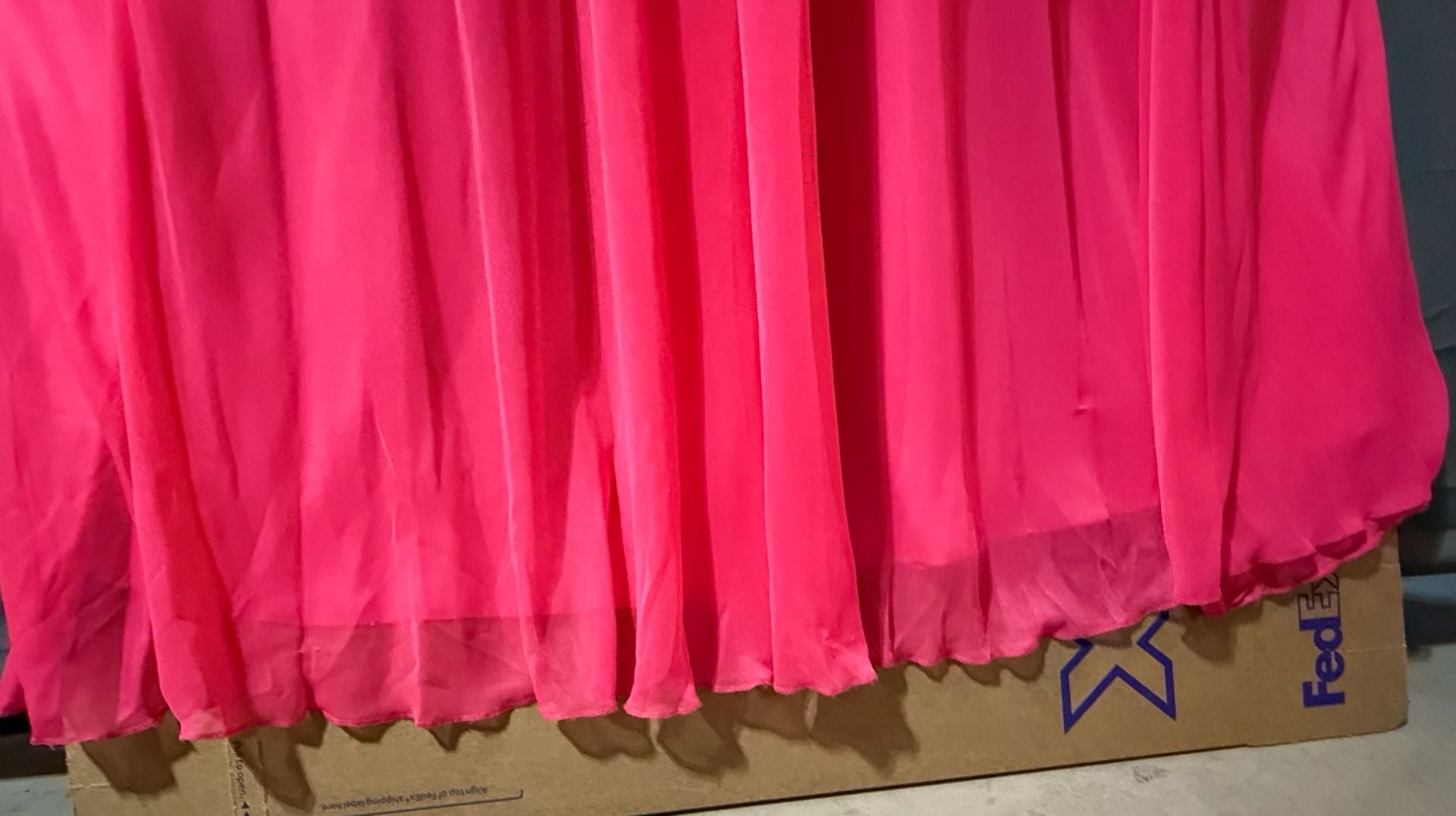 Pink Halter Rhinestone Chiffon Evening Maxi Dress 4