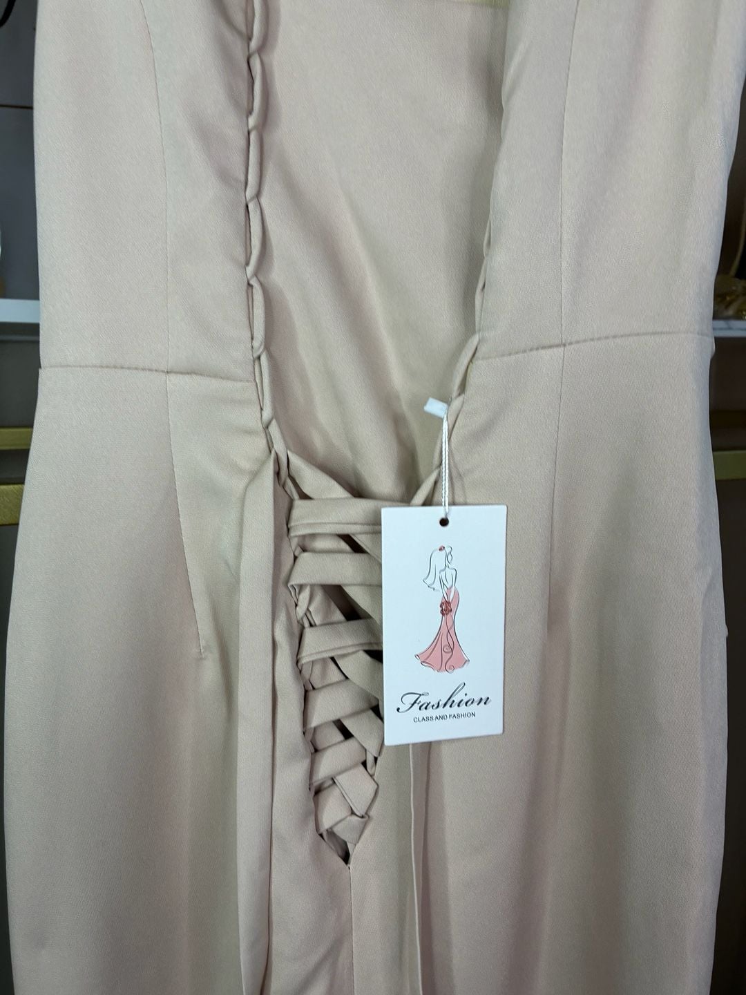 Formal Maxi Dress Ruffle Slit Lace-Up Back Women’s Size 0 New 8
