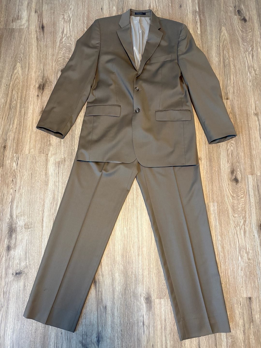 Lauren Ralph Lauren Men's Olive Green 100% Wool Two-Piece Suit 40L 1