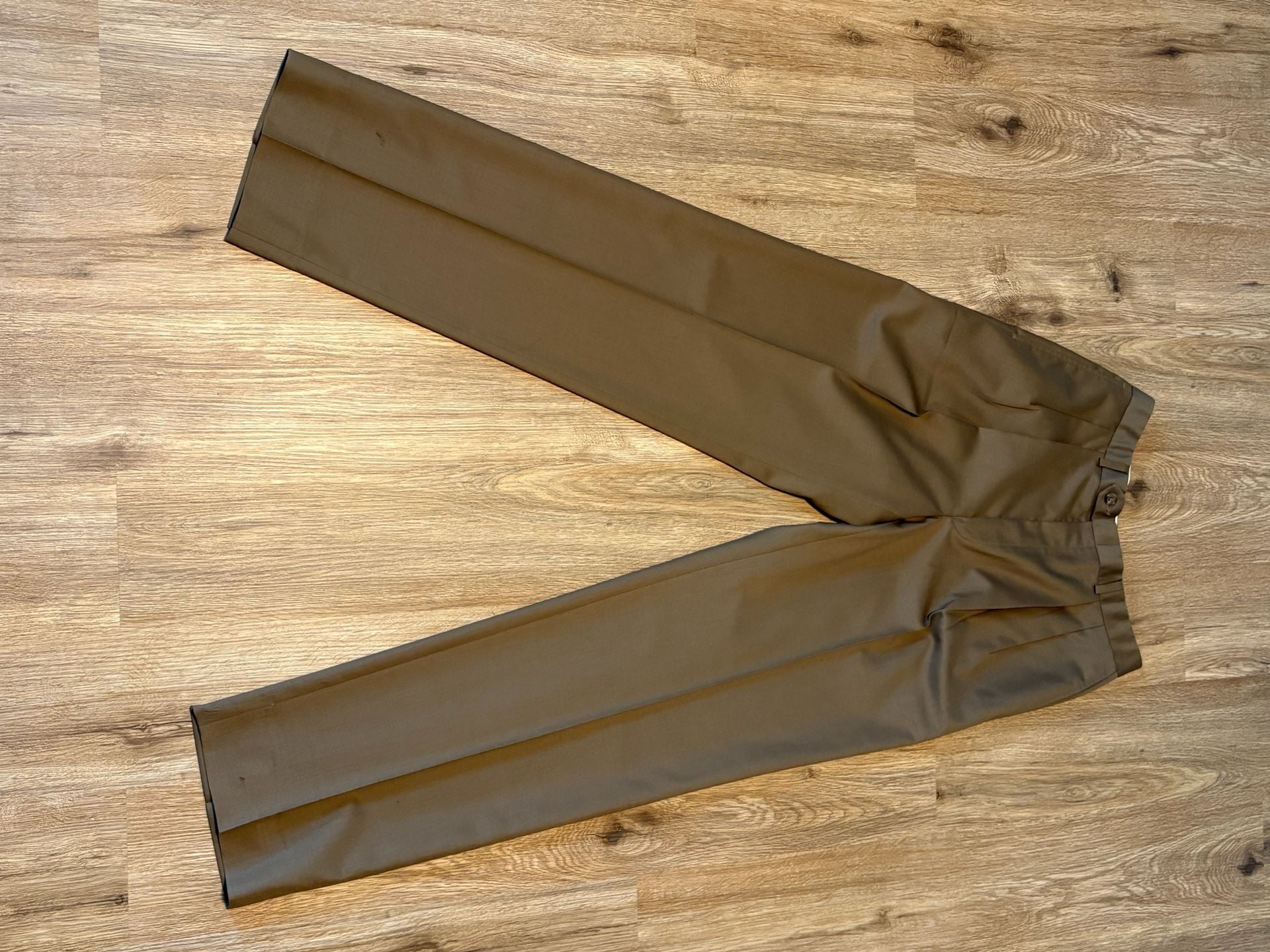 Lauren Ralph Lauren Men's Olive Green 100% Wool Two-Piece Suit 40L 13