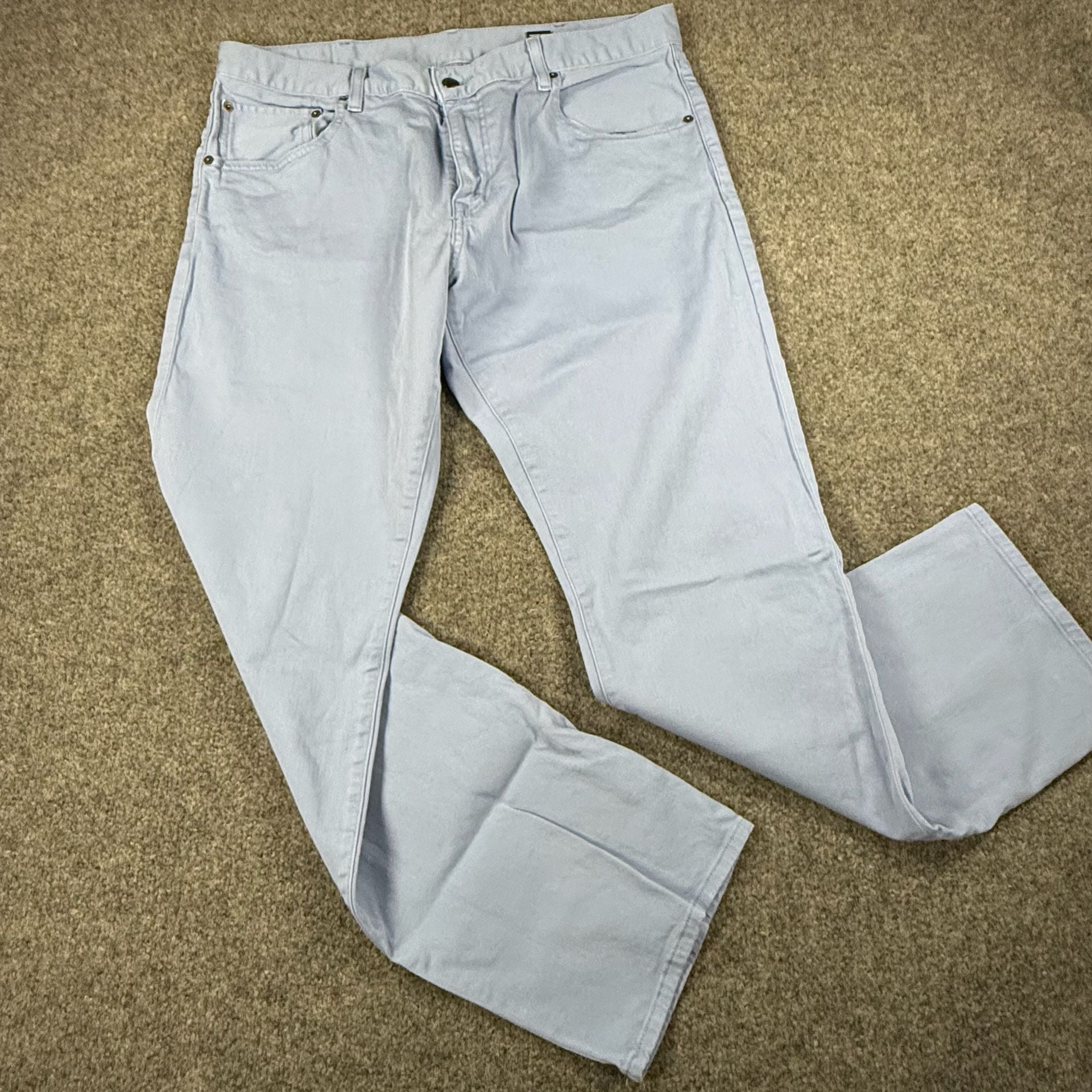 Cremieux Madison Classic Light Blue Cotton Blend Pants 36x32 2