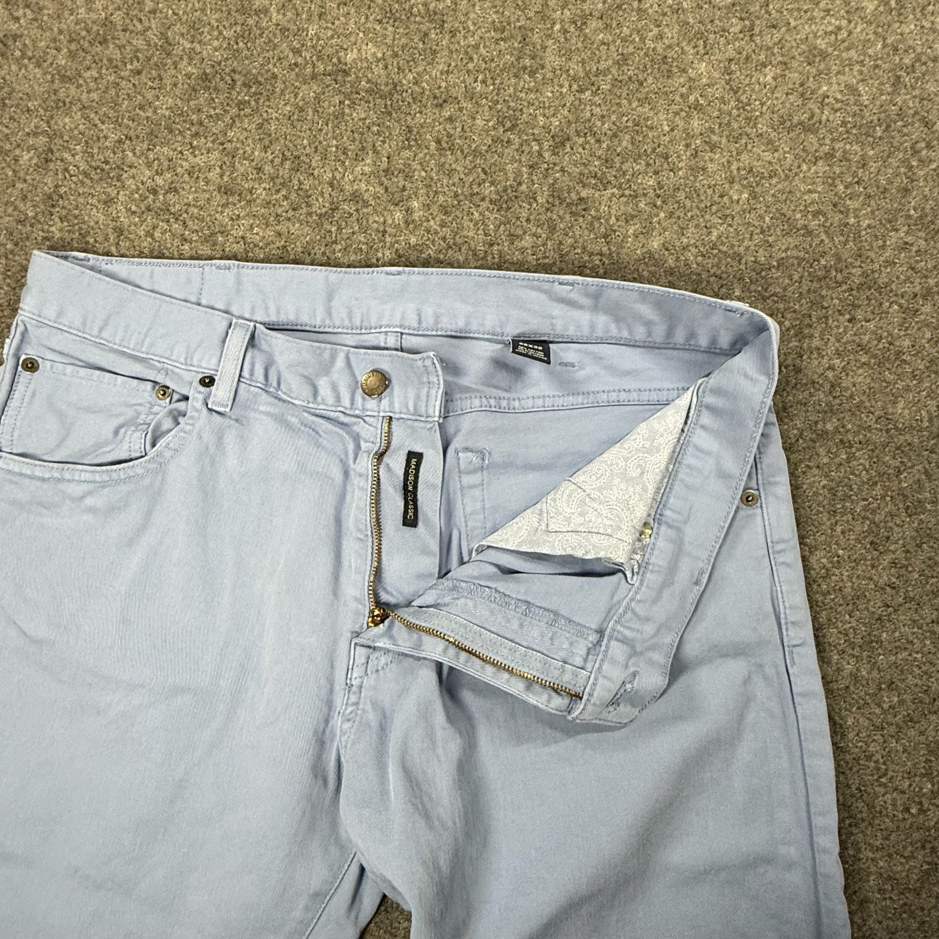 Cremieux Madison Classic Light Blue Cotton Blend Pants 36x32 5