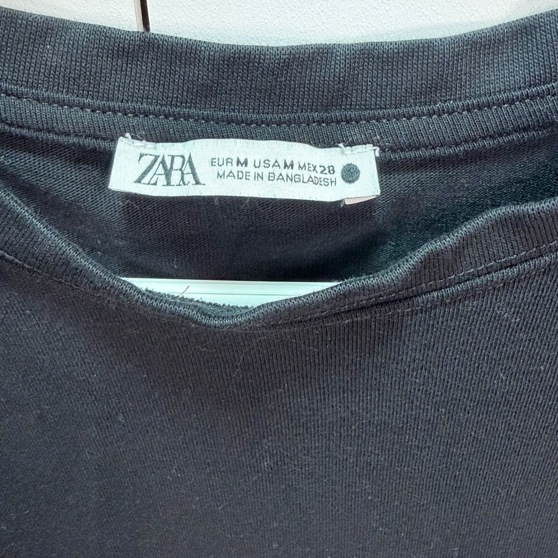 Zara Black Short Sleeve Crew Neck T-Shirt 4